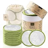 Greenzla Abschminkpads Waschbar (20 Stück) mit waschbarem Wäschesack und runder Box zur Aufbewahrung | Natürlicher Bambus & Bio-Baumwolle | Wiederverwendbare Wattepads für alle Hauttypen - Zero Waste