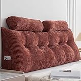 Dreieckiges Kopfteilkissen, Dreieckiges Lesekissen, Ergonomisch Geformtes Keilkissen, mit Praktischem Seitenfach,abnehmbarem Nacken, für Bett, Sofa, Schlafzimmer (5 80X50cm)