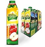 Pfanner 100% Apfelsaft (8 x 1 l) – vitaminreicher Saft aus Apfel – säuerlich-süßes Fruchtgetränk im Vorratspack – ohne Zuckerzusatz