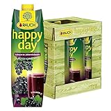 Rauch Happy Day Schwarze Johannisbeere | herb und aromtisch | mit viel Vitamin C und anderen wertvollen Nährstoffen | 6x 1l Tetra Prisma