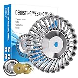 Profi Unkrautbürste für Freischneider,Wildkrautbürste für Motorsense mit 25,4mm Bohrung,Drahtbürste Freischneider,Hohe Standfestigkeit,Robust und Langlebig (8 inch)