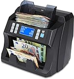 ZZap NC45 Banknotenzähler mit Wertzählung für gemischte Stückelung & Falschgeld-Detektor - Wertzähler Geldzähler Geldzählmaschine