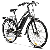 VecoCraft Elektrofahrrad E Bike Athena E-Bike Trekking Pedelec für Damen Herren, 28 Zoll Urban Citybike, mit 36V 250W 13Ah Akku 25km/h 100km, 8-Gang Electric Bike