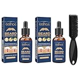 Bartwachstums Set, 2 stück Bartöl Wachstum, Biotin Beard Growth OIL Kit,Bartwuchs Serum Öl,BartWuchsmittel Männer, Stärken für Haarwuchs und Bärten