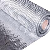 HAUSA Dampfsperrfolie ALU 150m² (2x1,5mx50m) Aluminium Dampfbremsfolie für Dach, Dachgeschoss, Wand, Decke, Boden, glasfaserverstärkte, extra reißfeste Folie zur Dachisolierung von Innen, Dampfsperre