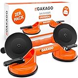 Gakago Saugheber (2er Pack) - Ergonomische & rutschfeste Sauggriffe - 120kg tragfähiger Vakuumheber für den Transport von Fliesen, Laminat, Scheiben und Glas als Glasheber, Glassauger, Glasträger