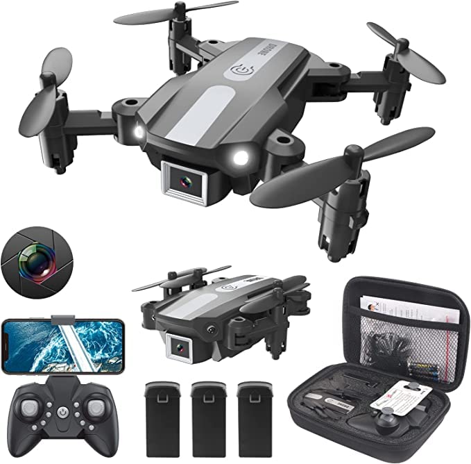 Wipkviey T25 Mini Drohne mit Kamera, 1080P RC Quadrocopter Foldable FPV Drone mit 3 Batterien, Schwerkraft kontrolle, Headless-Modus, Gestensteuerung für Anfänger