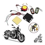 Motorrad Schloss,Motorradschloss Universal-Motorrad-Alarmsystem Scooter startet Fernbedienung Key Fob Anti-Diebstahl-Alarmanlage Zwei-Wege Mit Motor