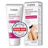 VERGLEICHSIEGER: Evolsin® Ekzem & Neurodermitis Creme I OHNE KORTISON I Lotion, Salbe für gereizte, trockene, juckende und irritierte Haut I Heilt & lindert Juckreiz I dermatologisch getestet