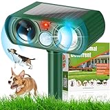 Katzenschreck, Ultraschall Solar Tiervertreiber mit Bewegungsmelder und Blinklichtern, Wasserdicht Wiederaufladbare Tierschreck Geräte Outdoor für Hirsch Hund Kaninchen Stinktier Hof Garten Bauernhof