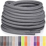 Miscly Schnürsenkel Rund Reißfest für Sportschuhe, Sneaker und Stiefel, Ø 4 mm (114 cm, Grau)