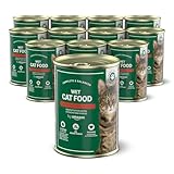 by Amazon Katzensfutter, nass, getreidefrei, Dose, Rindfleischstücke in Gelee, 12 x 405 g