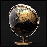 Iron & Glory | Weltkugel | Weltkarte dekoratives Wohnaccessoire für Vintage Raumdekoration | Ornamente für Wohnzimmer & Büro Schreibtisch | Schwarz & Gold Bürozubehör für Heimdekoration | Geschenke