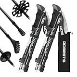 DOBESTS Trekking Poles Aluminium, Foldable Walking Pole for Men, Lightweight Hiking Stick for Trekking Walking and Climbing Moutain-2pcs (Black)