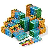 THE TWIDDLERS 50 Boxen Wachsmalstiften (200 Stück), 4 Farben - Gastgeschenke, Mitbringsel, Mitgebsel für Kindergeburtstag, Kindergarten, Grundschule