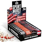 Grillido Sportwurst 25x – Protein Snack aus Rind & Chili (500g) | Low Fat Salami mit 39% Eiweiß | Scharfe Alternative zu Mini-Salami & Beef Jerky | Hochwertiger Fleisch-Snack für Sport & Fitness