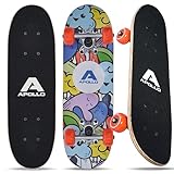 Apollo Kinder Skateboard, | kleines Komplett Board mit ABEC 3 Kugellagern und Aluminium Achsen | Coole Designs für Kinder | Cruiser Boards für Mädchen und Jungs | Kinder Skateboard ab 3 Jahre