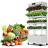MIDUOLAI Weiß,Hydroponisches Anzuchtsystem-Turm-Set FüR Den Indoor, KräUtergarten Mit Pflanzenlampe, Smart Garden, FüR Die KüChe Und Die Fensterbank, GemüSeanbau-Starter