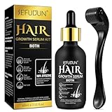 Haarwachstumsöl mit 5% Biotin - Nährt die Kopfhaut und stoppt den Haarausfall, fördert stärkeres, dickeres Haar für Männer und Frauen, Haarwächse mit 0,25 mm Roller (60 ml)