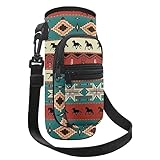 Binienty Pferde-Western-Satteltasche, Wasserflaschenhalter, Knaufel, verstellbare Schulterriemen, Tasche, Schultertasche, Schultertasche, für Männer/Frauen, Wandern, Camping, Reisen, Arbeit