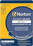 Norton Security Deluxe 5 Geräte / 1 Jahr - 2024 / 2025 - Inklusive Antiviren Software - für Windows, Mac, Android, iOS - [Aktivierungscode per Mail] / OHNE ABO