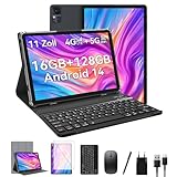 ZONKO Tablet 11 Zoll Android 14 Tablets 4G LTE Tablets Mit 2 SIM 1 SD Slot, 16GB +128GB(2TB TF) Gaming Tablet Android mit Tastatur Maus Stift, 5G WiFi Tablett PC Octa-Core|13+10MP|8650mAh|GPS -Grau