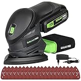 GALAX PRO 20V Li Akku-Multischleifer mit Staubfangsack, 20 Stück Schleifpapier | 20V 140mm x 94mm Deltaschleifer inkl. Akku und Ladegerät