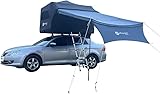 TentHome Dachzelt Aufblasbar Auto Großes Autodachzelt Wasserdicht Mehrzweck-Zelt mit Veranda Bequem Einfach Aufbau Leichtbau Autozelt Leicht Angelzelt Schwarz Camping