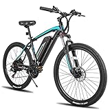 Hiland 29 Zoll Elektrofahrrad, Aluminium 21 Gang Elektro Mountainbike für Männer Frauen, 250W Scheibenbremse Erwachsene E-Bike mit 36V 10.4Ah Batterie Schwarz