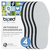 biped 4 Paar Aktivkohle Einlegesohlen gegen Schweissfüsse - zur Klimaregulierung, für frische Schuhe und Füße - komfortable Schuheinlagen - ultraleicht und handwaschbar z2727(43)