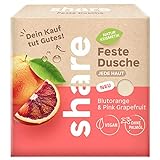 share NK Feste Dusche Blutorange & Pink Grapefruit 60 g – festes Duschgel spendet ein Hygieneprodukt an einen Menschen in Not – feste Duschseife – vegane Naturkosmetik