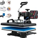 VEVOR Heat Press, 5-in-1 Wärmepresse, Maschine, 29 x 38 cm Klappschalen-Sublimations-Transferdrucker, schnelles Aufheizen, digitale präzise Temperaturkontrolle, Vinyl-Heizpresse