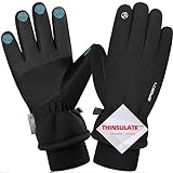Songwin wasserdichte Winterhandschuhe, Importierte Thinsulate Warme Touchscreen Handschuhe für Herren und Damen, Fahrradhandschuhe für Reiten Laufen Skifahren Wandern Radfahren