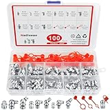 Nadisean 100 Stück Schmiernippel Sortiment Kit, Schmiernippel Set M6 M8 M10 Gerade und Abgewinkelt 45 °90 °, Kegelschmiernippel für Schmierpressen, Hydraulik Fettnippel mit Kappen Aufbewahrungsbox