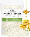 Weiße Bienenwachs Pastillen 200G/906G/2.3KG, Kerzenwachs für die Kerzenherstellung, Bienenwachs für Kosmetische Produkte, Bienenwachs Bio für Kosmetik für Körper, Hautpflege DIY, Lippenbalsam（200G）
