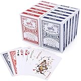 LotFancy 12er Pokerkarten Set, Spielkarten in 54 Karten, Poker Kartendeck, Profi Playing Cards für Texas Holdem, Poker, Blackjack, Bridge (blau und rot)