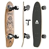 Apollo Mini-Longboard | Midi Cruiser als Komplett-Board, 70cm (30x8) | wendiges Kick Tail Mini Longboard aus Holz im Vintage Skateboard-Style | Longboard Erwachsene mit High Speed ABEC 9 Kugellagern