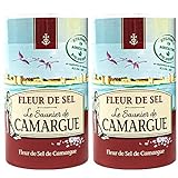 Le Saunier de Camargue - 2er Set Fleur de Sel Salz in á 1 kg Dose (Kristallsalz) - Aus leicht feuchten Kristallen mit besonderer Körnung und Aroma - Premium Meersalz aus (Süd-Frankreich/Mittelmeer)