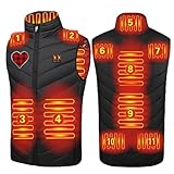 AEGJEGVD 2024 Beheizbare Weste für Herren Damen, 11 Heizzonen Beheizte Weste Heizbereiche, USB Elektrische Heizweste, Wärmeweste mit Heizung für Outdoor Wandern Skifahren (Ohne Powerbank)