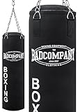 Bad Company Boxsack inkl. Vierpunkt Stahlkette I Canvas Punchingsack, gefüllt I 100 x 30 cm