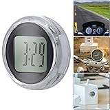 BTBHIHO Motorraduhr, IP64 wasserdichte Mini-Motorraduhr, selbstklebendes klares Display,Motorrad-Uhren aus Digitaluhrfunktion für Outdoor, Fahrrad, Motorrad und Autozeit
