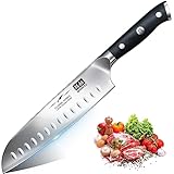 SHAN ZU Küchenmesser Kochmesser 18cm Profi Santoku Messer Chefmesser Deutscher Carbon Edelstahl Scharfe Messerklinge Allzweckmesser Ergonomischer Griff Geschenkbox
