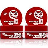 RedOne Aquatisches Haarwachs Rot 150ml | Kantenkontrolle | Ultra-Halt | Haarwachs für Männer und Frauen | Erdbeerduft | Maximale Kontrolle - 2 Stück