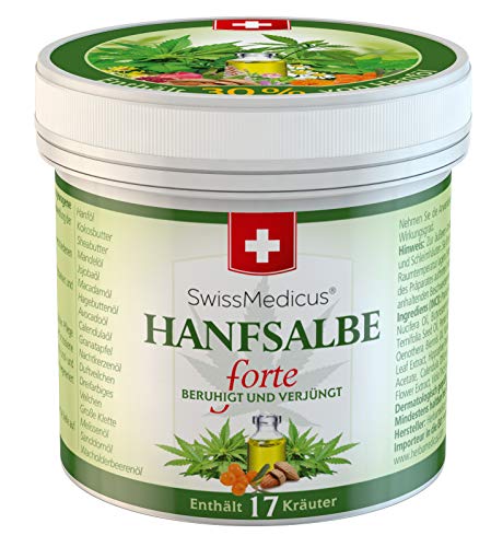 SwissMedicus - Hanfsalbe forte - 30% Hanföl - Aktivgel - für problematische Haut geeignet - bei Akne - Ekzem und Schuppenflechte - Naturkosmetik Hanföl salbe - 100% - Vegan Hanfsalbe - 125 ml