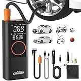 Oasser Elektrische Luftpumpe duale Anzeige 6000mAh 150 PSI Wiederaufladbar Akku kompressor mit 3M 12V Zigarettenanzünder für Auto Motorrad Fahrrad Ball Reise Camping