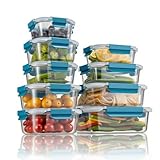 Glas-Frischhaltedosen Set Meal Prep Boxen für Lebensmittel,18 Teile (9 Behälter,9 Transparente Deckel) Spülmaschinen, Mikrowellen & Gefrierschrankfreundlich - Auslaufsicher, BPA-frei