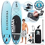 Bluemarina Stand Up Paddling Board aufblasbar Moana | 𝟓 𝐉𝐀𝐇𝐑𝐄 𝐆𝐀𝐑𝐀𝐍𝐓𝐈𝐄 - Bis 180 kg Tragkraft - 325x85x15 cm - Stand Up Paddle Set - Aufblasbares SUP Board - Surfbrett (325x85x15cm)