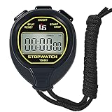 FCXJTU Digitale wasserdichte Stoppuhr, Keine Glocken, Keine Pfeifen, einfache Grundbedienung, geräuschlos, klares Display, EIN/Aus, großes Display für Schwimmtraining, Kindertrainer (Schwarz)