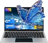 bvate Laptop 14 Zoll Win11 8GB+256GB SSD Unterstützung 1TB Notebook Celeron N4020 (bis2.8GHz) 1920x1080p WiFi BT4.2 Deutscher Tastaturschutz und kabellose Maus-Silver