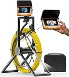 Anysun Rohrkamera, Inspektionskamera mit DVR-Recorder, 4,3-Zoll Endoskopkamera mit Licht Wasserdichtes IP68, 30M Kanalkamera mit 8 LED-Leuchten für Klempner, Elektriker, Heimwerker (16 GB TF-Karte)